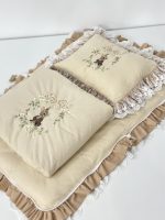 ست مسافرتی 3تیکه Bunny رنگ نسکافه ای دانتل‌دار - تصویر 3