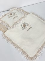 ست مسافرتی 3تیکه تدی و حلقه گل رنگ کارامل دانتل دار - تصویر 6